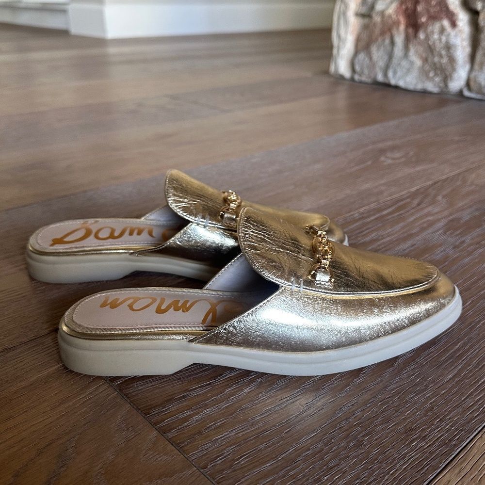 Sam Edelman Kira Bit Mule Loafers | Amber Gold Leather | Size 7 | NWOB - Picture 8 of 11